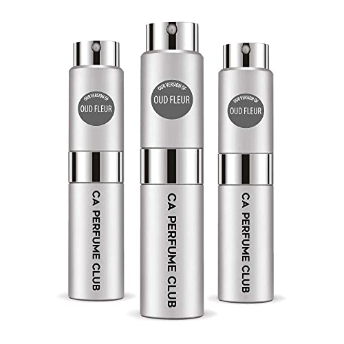 CA Perfume Impression of T. Ford Oud Fleur For Women & Men Replica Version Fragrance Dupes Concentrated Long Lasting Eau de Parfum Spray Refillable Atomizer Bottle 0.27 Fl Oz-X3