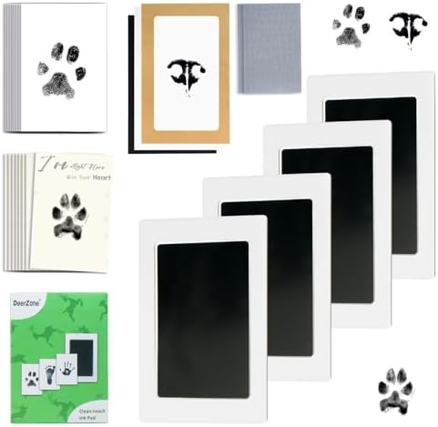 Inkless Paw Print Kit,Dog Paw Print Kit,Dog Nose Print Kit,Clean Touch Ink Pads and Imprint Cards,Pet Paw Print Impression Kit for Dogs Cats Footprint Keepsake