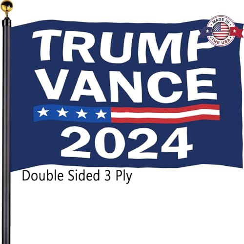 Trump Vance 2024 Flags 3x5 Outdoor Made in USA-Double Sided 3 Ply Heavy Duty Blue Trump Vance 2024 Flags Banner for Outside with 2 Brass Grommets UV protection Fade Resistant for Indoor Outdoor