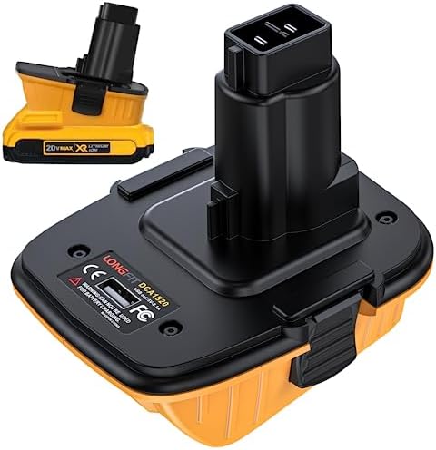 Replace for DeWalt Battery Adapter 18V to 20V DCA1820, Convert 20V Lithium Battery to 18V NiCad & NiMh Battery DC9096 DC9098 DC9099 DW9098 DW9096, with 5V USB Port, for Drills, Sanders and More