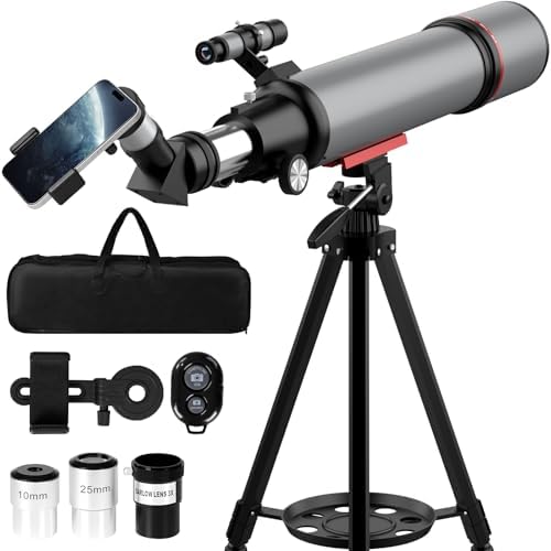 Aurosports Telescope for Adults High Powered - 90mm Aperture 600mm Refractor Telescope for Kids & Beginners -Portable Travel Telescope with Phone Adapter Tripod Wireless Remote & Carry Bag