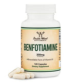 Benfotiamine 300mg Servings (Third Party Tested, 120 Capsules, 150mg Per Cap) Non-GMO, to Boost Thiamine B1 Levels (More Absorbable Than Thiamine, Fat Soluble) by Double Wood