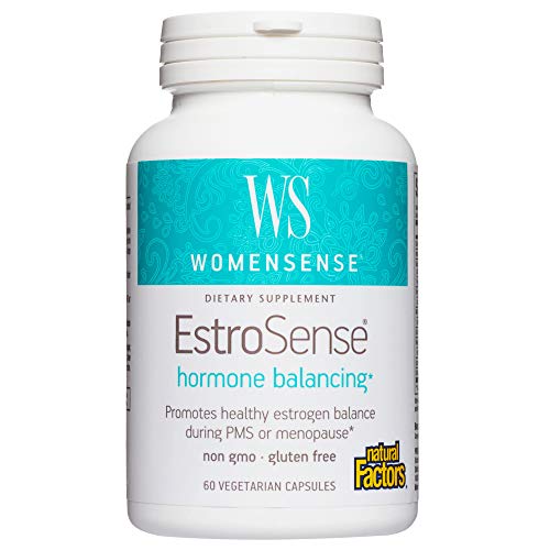 WomenSense EstroSense by Natural Factors, Natural Supplement to Support Estrogen and Hormone Balance During PMS or Menopause, Vegan, Non-GMO, 60 Capsules