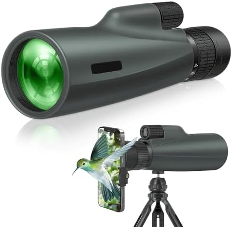 10-30x50 Zoom Monocular Telescope for Adults - High Power HD Monocular with Tripod & Adapter, Rubber Armor,Waterproof Large Objective Monoculars - for Opera, Bird Watching, Hiking,Travel
