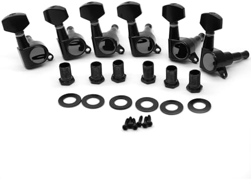 6 Pieces 6R Guitar tuner pegs,small Square Sealed guitar tuning pegs tuners machine heads,for Acoustic or Electric Guitar (Black)