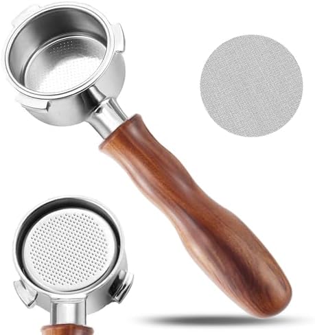 54mm Bottomless Portafilter with Puck Screen, 3 Ears Stainless Steel Head, Compatible with Breville Barista Pro, Barista Express Impress, Bambino Plus, Infuser, Barista Touch, Duo-Temp Pro, Bambino