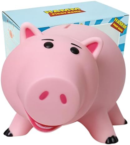 PHOCAS Hamm Piggy Bank Unbreakable Cute Pink Pig Money Bank Plastic Saving Coin Bank for Kids Christmas Birthday Gift