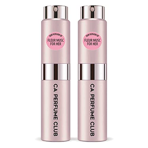 CA Perfume Impression of Fleur Musk For Women Replica Version Fragrance Dupes Concentrated Long Lasting Eau de Parfum Spray Refillable Atomizer Bottle 0.27 Fl Oz-X2