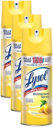 Lysol Disinfectant Spray, Sanitizing and Antibacterial Spray, For Disinfecting and Deodorizing, Lemon Breeze, 12.5oz (Pack of 3)