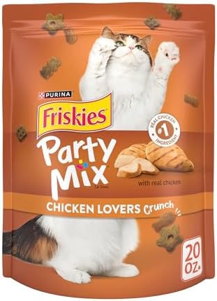 Purina Friskies Cat Treats, Party Mix Chicken Lovers Crunch - 20 Oz. Pouch