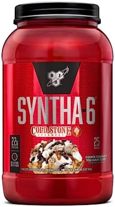 BSN Syntha-6 Whey Protein Powder, Cold Stone Creamery- Cookie Doughn't You Want Some, Micellar Casein, Milk Protein Isolate Powder, 25 Servings