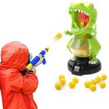 EagleStone Dinosaur Shooting Toys for Boys 5 6 7 8 9 Years Old, Electronic Kids Target Games w/ Air Pump Gun, LCD Score Record, Sound, 24 Foam Balls, Birthday Party Favor,Christmas Gifts for Toddlers