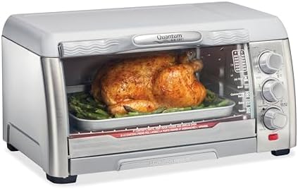 Hamilton Beach Quantum Toaster Oven Air Fryer Combo With Large Capacity, Fits 6 Slices Or 12” Pizza, 5 Functions for Convection, Bake, Broil, Stainless Steel (31350)