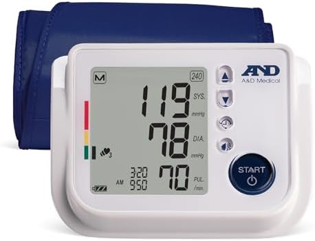 A&D Medical Talking Blood Pressure Machine UA-1030T with Medium Blood Pressure Cuff (23-37 cm / 9.0-14.6” Range) TriCheck Mode & Body Movement Sensor