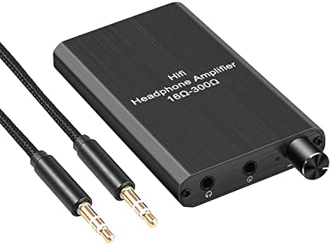 Portable Headphone Amplifier 3.5mm Stereo Audio in/Out Support Volume Control with GAIN Switch, Rechargeable Battery, 3.5mm Headphone Amp for Switch/PS4/iPhone/PC/MP3/4 /HD 650 Headphones ect.