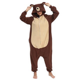 Wishliker Unisex Adult Onesie Bear Costume Halloween Christmas Cosplay Animal Cartoon Pajamas