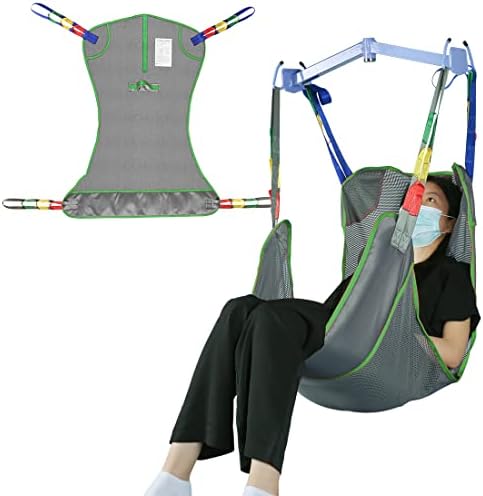 Universal Full Body Patient Lift Sling, Mesh Fabric Patient Sling Transfer and Bathing aids, 500lb Weight Capacity (Large)