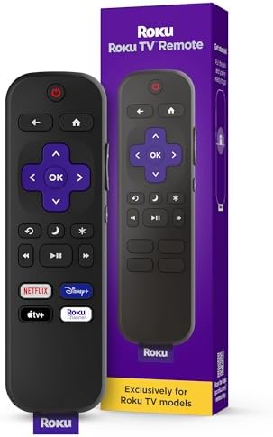 Roku Remote (Official Manufacturer Product) | TV Remote Control with TV Controls, Simple Setup, & Pre-Set App Shortcuts - Replacement Remote Compatible with Roku TV Models ONLY (Not Roku Players)