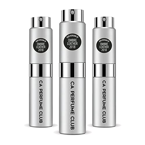 CA Perfume Club Impression of T Ford Ombre Leather 2018 For Women & Men Replica Version Fragrance Dupes Concentrated Long Lasting Eau de Parfum Spray Refillable Atomizer Bottle 0.27 Fl Oz-X3