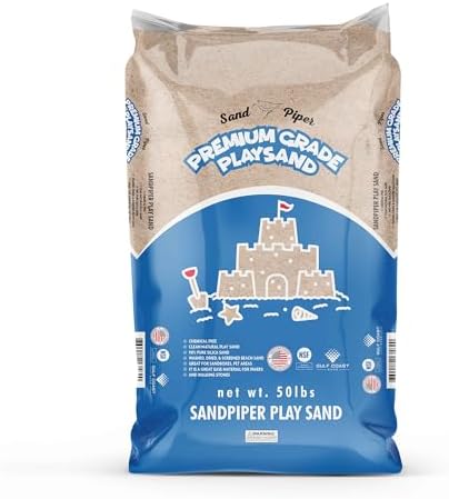SandPiper Premium Natural White Sand for Sandbox & Other Play Areas, Fine Texture, 25 lbs