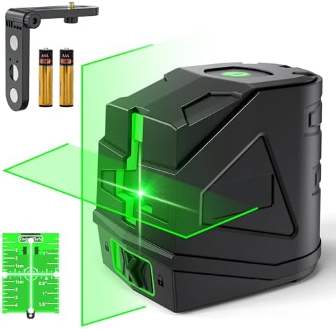 Laser Level, Elikliv Self Leveling Laser Level, Cross Line Level Laser, Green Lazer leveler Tool for Picture Hanging, Floor Tile, Construction, Indoor Projects and DIY Tasks