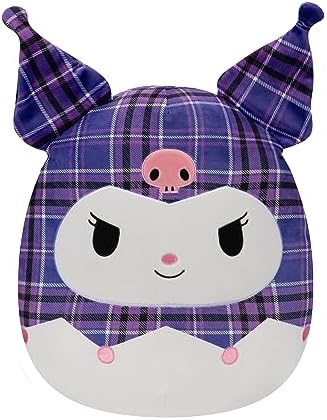 Squishmallows Original Sanrio 14-Inch Purple Plaid Kuromi Plush - Large Ultrasoft Official Jazwares Plush