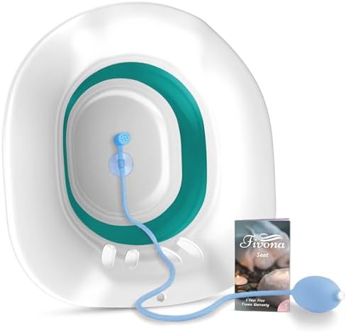 Sitz Bath for Hemorrhoids Soak and Postpartum Care | Toilet Seat | Bartholin Cyst Tub | at Home Soaking Procedures for Man and Detox Vaginal Steaming for Women with Massage Hand Flusher