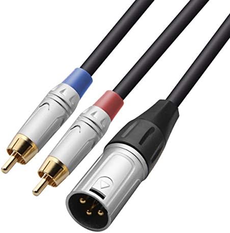 Tisino 2 RCA to XLR Male Y Splitter Cable, Unbalanced Dual RCA Male to 1 XLR Splitter Duplicator Lead Y-Cable Adapter - 3.3 feet