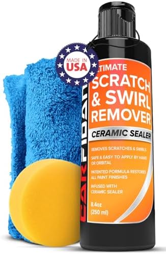 Carfidant Scratch and Swirl Remover - Car Scratch Remover for Vehilces Paint - Polishing Compound for Cars with Pad and Towel - Cutting and Buffing Compound for Paint Restorer