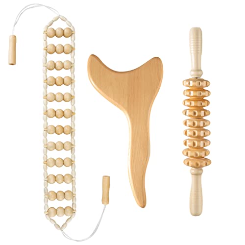 TZEAFDC 3 Pack Wood Therapy Massage Tools Lymphatic Drainage Massager for Body Shaping