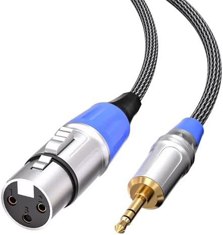 tisino XLR to 3.5mm Microphone Cable,Unblanced XLR Female to 1/8 inch Mic Cord for Camcorders, DSLR Cameras, Computer Recording Device and More - 3.3 feet