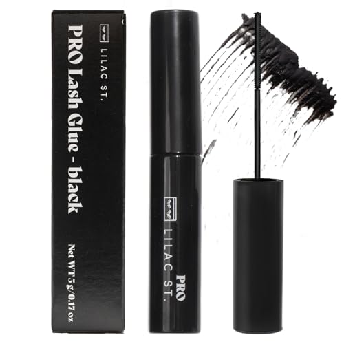 Lilac St - PRO Lash Glue (Black) - Lash Cluster Glue - Quick Dry Formula - Mini Mascara Wand Applicator - Strong & Flexible Hold - Waterproof - Sensitive Eyes Safe - Cruelty Free, Vegan, Women Founded