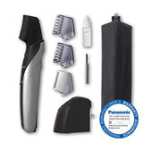 Panasonic Body Hair Trimmer for Men, Cordless Waterproof Design, V-Shaped Trimmer Head with 3 Comb Attachments for Gentle, Full Body Grooming, ER-GK60-S (Silver)