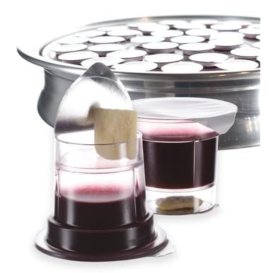 Simply Communion Pre-filled Communion Cups Gluten Free - Tray & Seatback Compatible - Concord Juice and Gluten Bread - 100pk
