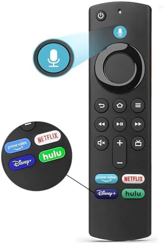 Upgrade Replacement Voice Remote (L5B83G) for FireStick 3rd Gen, Smart TV Stick/4K Max, Lite, Fire TV Cube & Cube Max, Fire TV 3rd Gen Pendant (Includes 2 Batteries)
