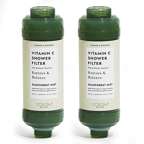 VOESH Vitamin C Shower Filter, Shower Aromatherapy, Water Purifier, Water Softener, Vegan Probiotics, Spa Shower Head, Water Filter, Shower Self-Care