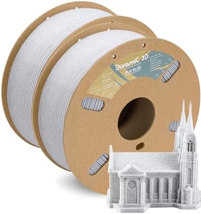 DURAMIC 3D PLA+ Filament 1.75mm 2Kg Marble, PLA Plus 3D Printer Filament 2 Pack 1kg Spool(2.2lbs) PLA Pro Tougher and Stronger, Dimensional Accuracy Probability +/- 0.02mm