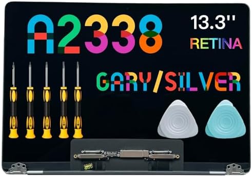 Replacement Screen for Pro M1 M2 Retina 13.3” A2338 EMC 3578 MYD83 MYD92 MYDA2 MYDC2 MYD83LL/A MYD92LL/A MYDA2LL/A MYDC2LL/A Full LED LCD Display Assembly (A2338 Space Grey)