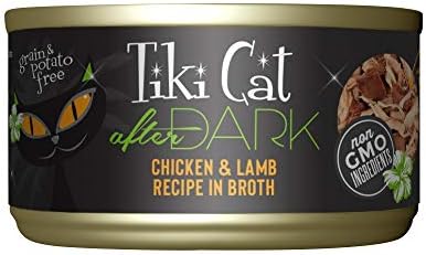 Tiki Cat After Dark, Chicken & Lamb, High-Protein and 100% Non-GMO Ingredients, Wet Cat Food for Adult Cats, 2.8 oz. Cans (Pack of 12)