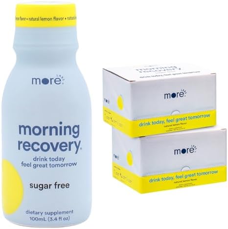 Morning Recovery Electrolyte, Milk Thistle Drink Proprietary Formulation to Hydrate While Drinking for Morning Recovery, Highly Soluble Liquid DHM, Sugar-Free Lemon, Pack of 24
