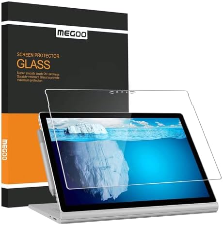 Megoo Screen Protector for Surface Book 2/3 15 Inch, Tempered Glass/Easy Installation/Scratch resistant, Compatible with Microsoft Surface Pen