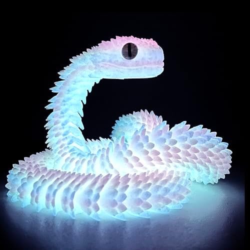 24in 3D Printed Snake Toys, Flexible 3D Printed Animal, Fidget ADHD Snake Toys, Perfect Desk Pet for Animal Collectors