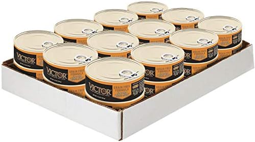 Victor Super Premium Cat Food – Grain Free Shredded Chicken Dinner Cuts in Gravy – Grain Free Canned Wet Food for Indoor and Outdoor Cats - All Breed Sizes, 24 x 5.5 oz Cans