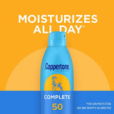 COPPERTONE Complete SPF 50 Sunscreen Moisturizing Spray Water Resistant 5.5oz