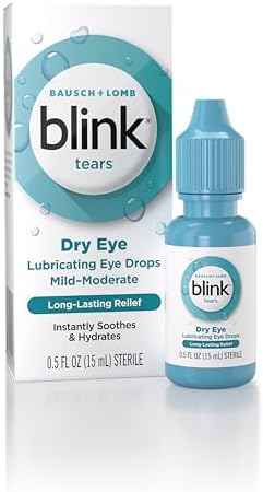 Blink Tears Lubricating Eye Drops, 0.5 fl oz (15 mL) Eye Care for Mild to Moderate Dry Eyes, Hyaluronate for Boosting Hydration, Moisturizing & Soothing Eye Drops for Dry Eyes