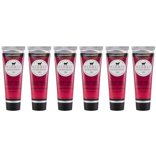 Dionis - Goat Milk Skincare Scented Hand Cream (1 oz) Set of 6, Moisturizing Lotion for Dry Skin, Good for Sensitive Skin, Cruelty-free and Paraben-free (Sugarberry)