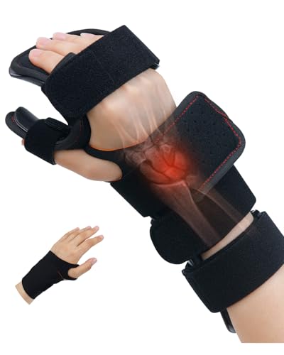 Stroke Resting Hand Splint & Wrist Brace Support Bundle - Prevent Flexion Contractures, Night Immobilizer Wrist Finger Brace with Finger Separator for Stroke Recovery, Arthritis, Tendinitis