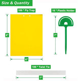 100 Sheets Sticky Fly Traps, Dual-Sided, for Flying Insect, Indoor and Outdoor, 8x6 Inch, Yellow