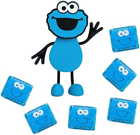 Glo Pals x Sesame Street Water-Activated Light-Up Cubes for Sensory Play (Cookie Monster, Cubes Only)