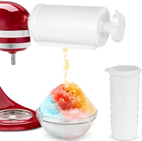 Shave Ice Attachment for KitchenAid Stand Mixers with 8 Ice mold, Ice Shaver Attachment, Snow Cone Attachment/Maker (Machine/Mixer Not Included)